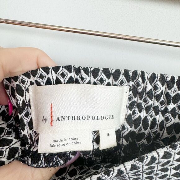 BY ANTHROPOLOGIE | Larkin Black/White Jacquard Tapered Pants Women’s Size Small - Picture 9 of 12